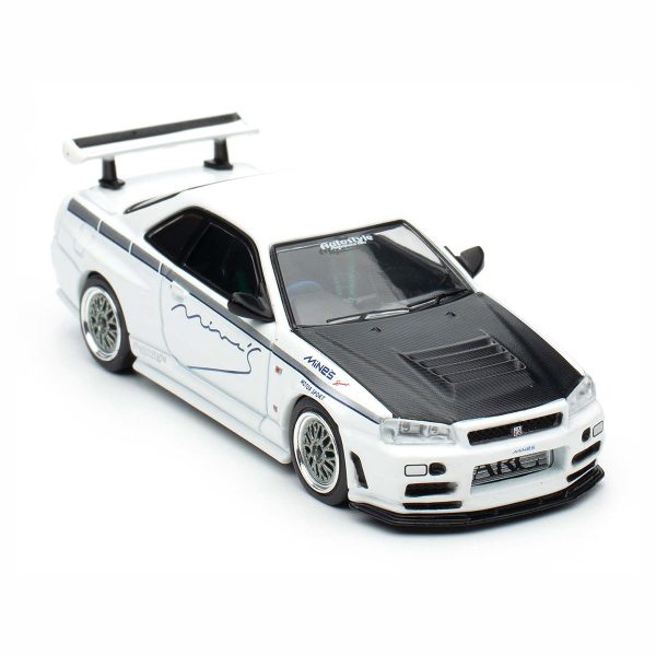 نیسان اسکای لاین GT-R R34 R-Tune ماینز سفید 1:64 اینو