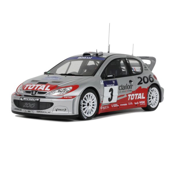 پژو 206 WRC tour de corse 2002 نقره ای 1:18 اوتو