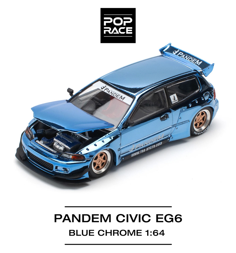 ماکت هوندا سیویک (EG6) PANDEM مقیاس 1:16 پاپ ریس Pop race آبی کروم