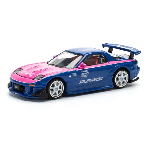 ماکت Pop Race 1:64 Mazda RX-7 (FD3S) RE-Amemiya آبی/صورتی
