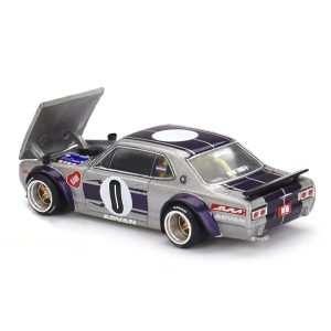 ماکت نیسان اسکای لاین 2000 GT-R (KPGC10) Kaido Works V1 رنگ نقره‌ای/بنفش مقیاس 1:64 از مینی جی تی Mini GT (کایدو هاوس Kaido House)