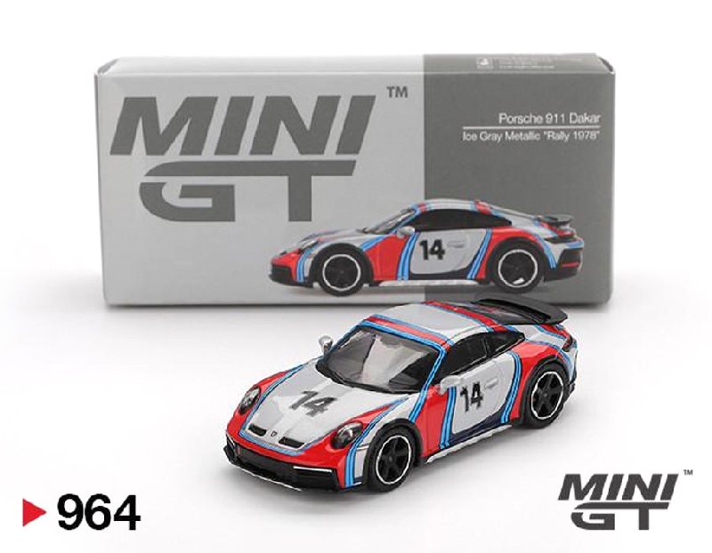 ماکت پورشه 911 داکار رالی 1978 رنگ خاکستری یخی مقیاس 1:64 از مینی جی تی Mini GT
