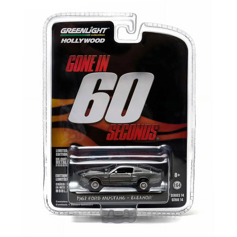 Graanlight--1-64-ford-mustang-eleanor-1967-gone-in-60-seconds-carmodels-ir-01 ماکت فورد موستانگ النور 1967 فیلم Gone in 60 Seconds رنگ خاکستری مقیاس 1:64 از گرین لایت GreenLight