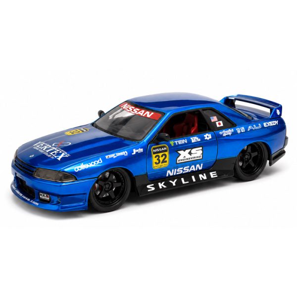 ماکت نیسان اسکای‌لاین GT-R R32 آبی متالیک Option D مقیاس 1:18 از Jada Toys