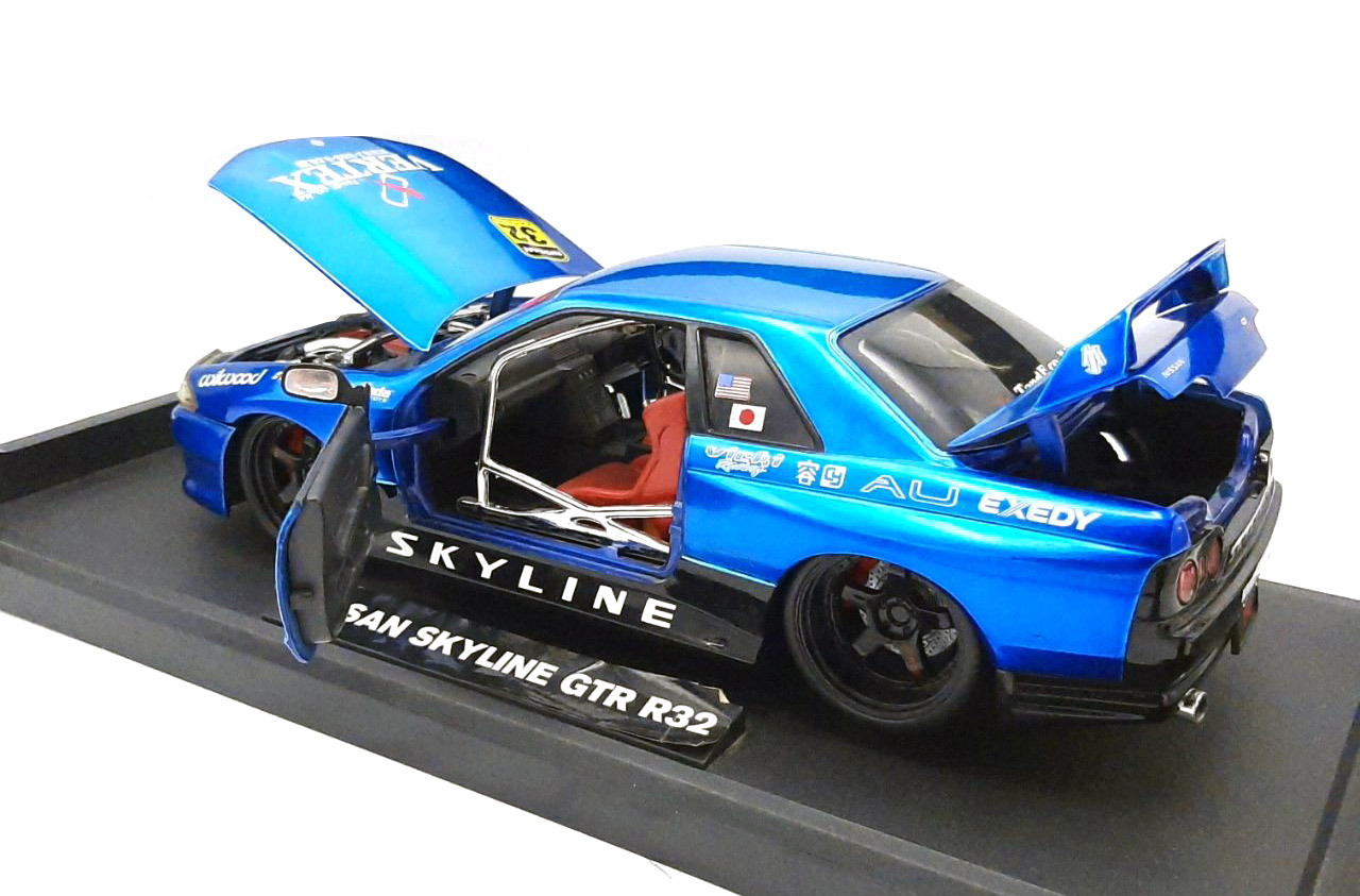 ماکت نیسان اسکای‌لاین GT-R R32 آبی متالیک Option D مقیاس 1:18 از Jada Toys