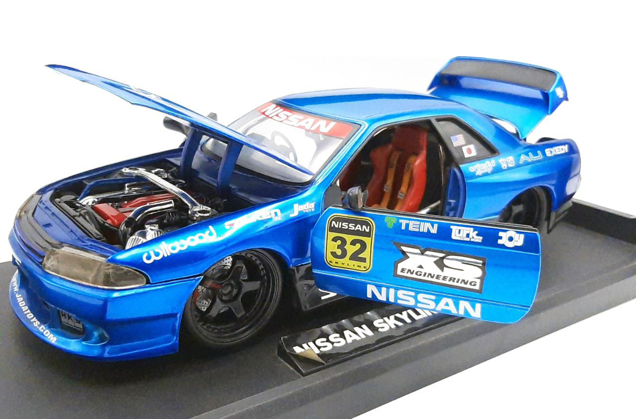 ماکت نیسان اسکای‌لاین GT-R R32 آبی متالیک Option D مقیاس 1:18 از Jada Toys