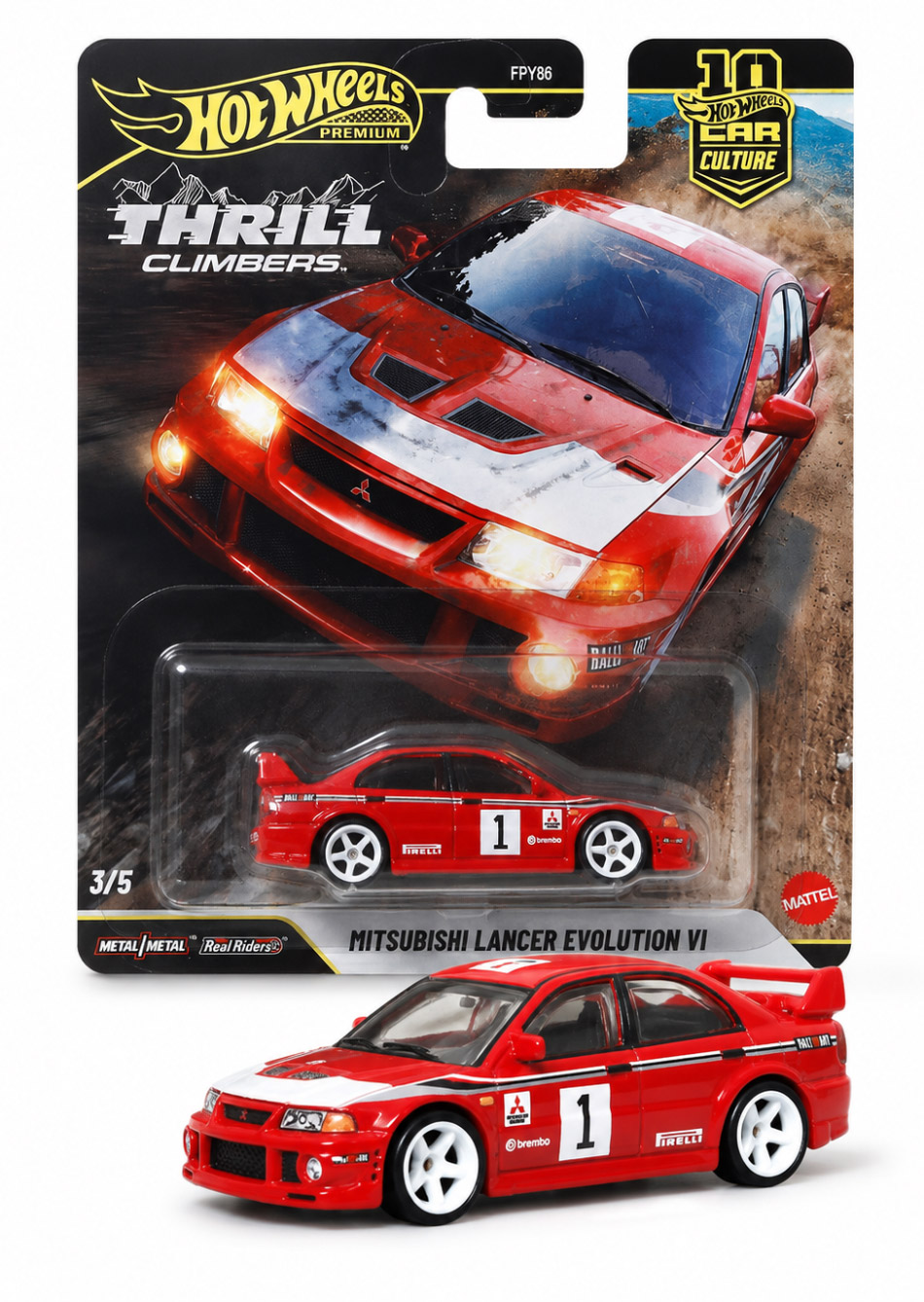 ماکت میتسوبیشی لنسر Evolution VI رنگ قرمز مقیاس 1:64 از هات ویلز پریمیوم Hot Wheels Car Culture Premium