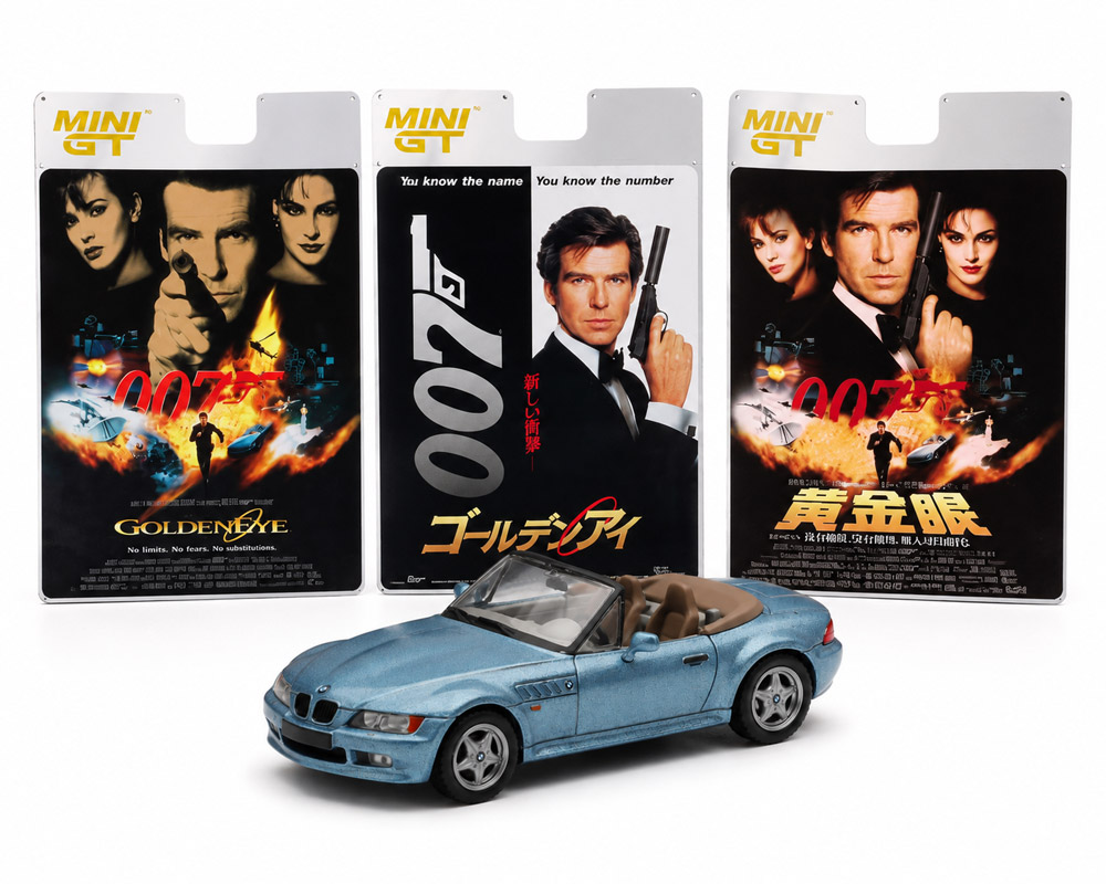 ماکت بی ام و Z3 جیمز باند Golden Eye رنگ آبی مقیاس 1:64 از مینی جی تی Mini GT